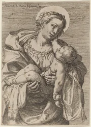 Die Madonna und das Kind mit einem Apfel